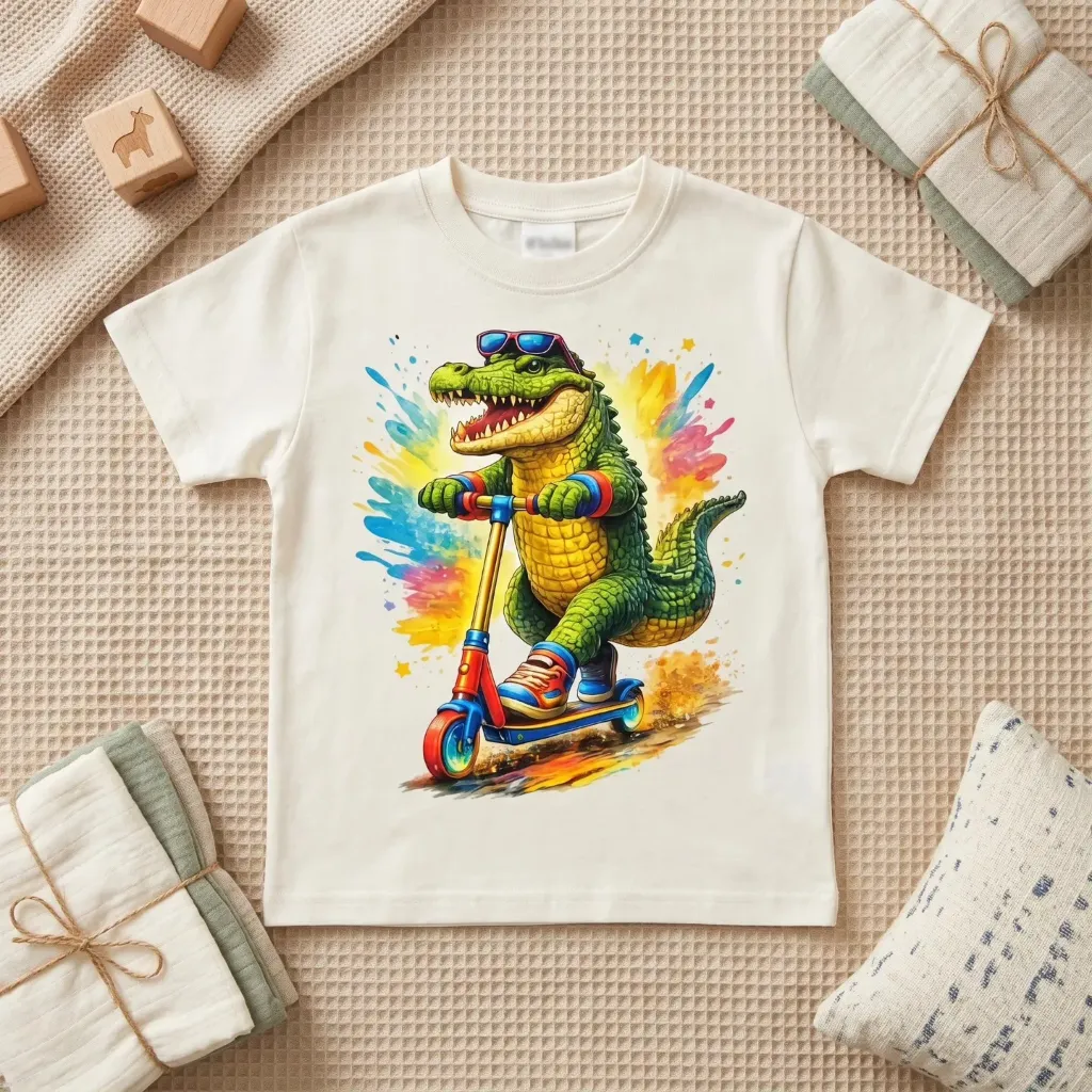 Boys T-shirt with crocodile print (86/92)