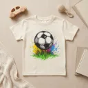 Chłopięcy T-shirt z nadrukiem piłki nożnej