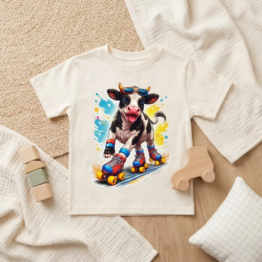 Jongens T-shirt met koe print (86/92)