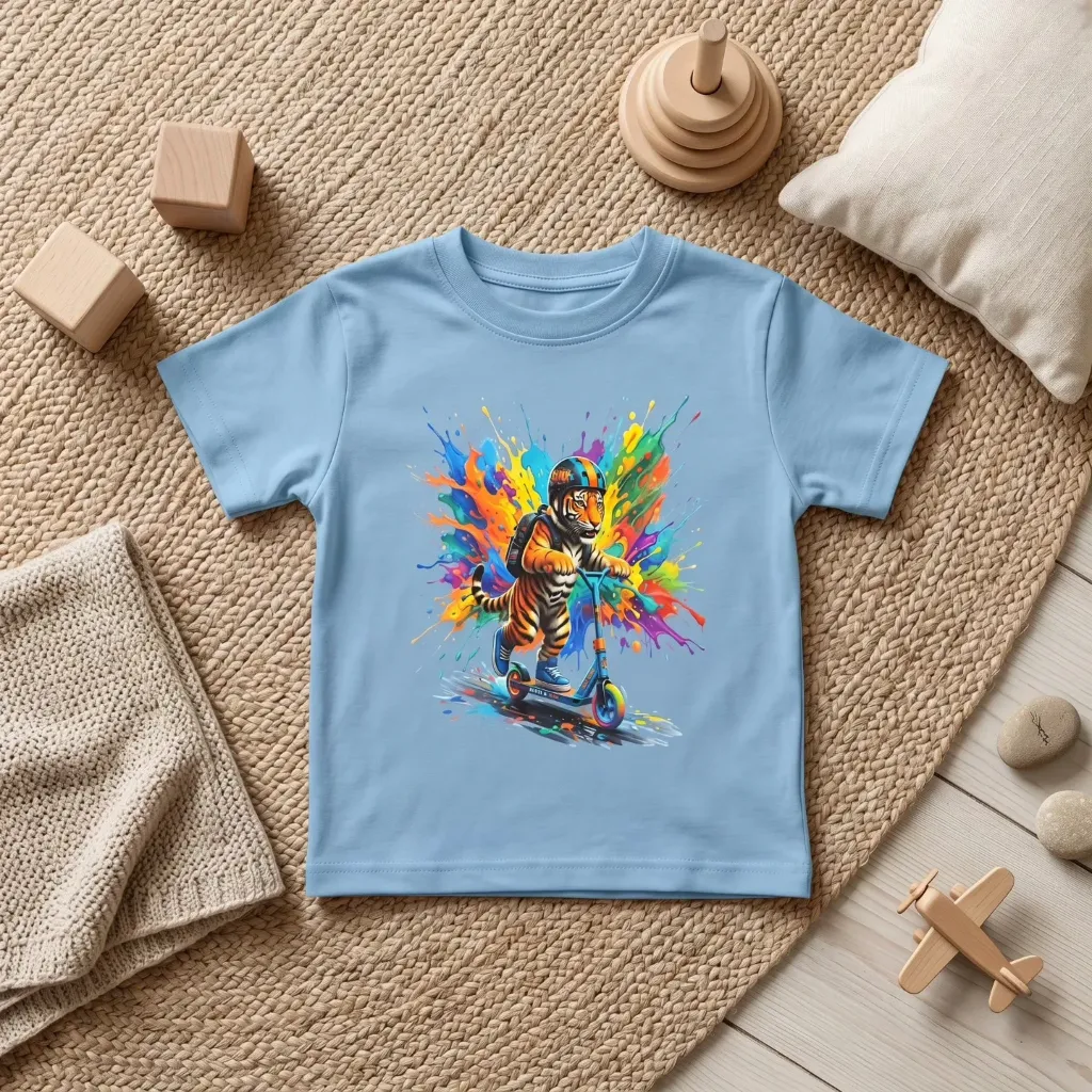 Boys T-shirt with a tiger print (86/92)
