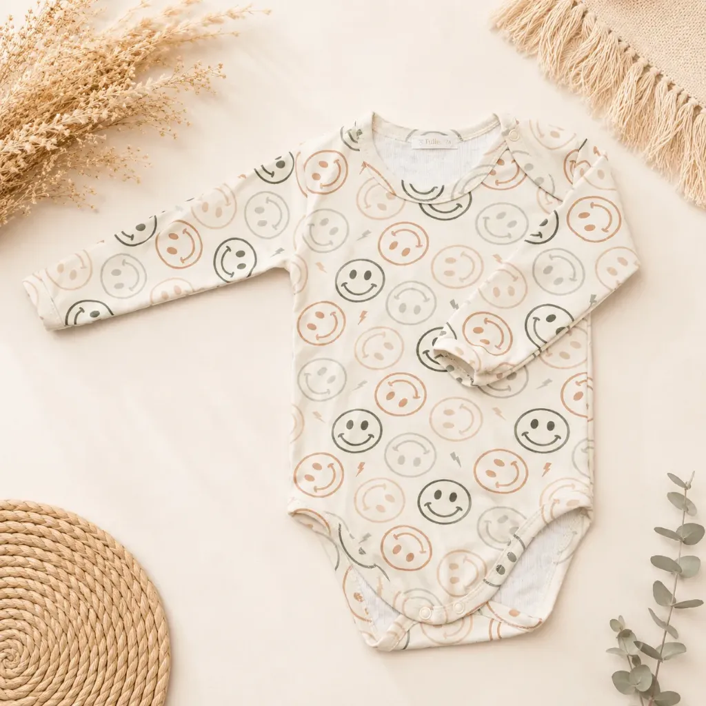 Baby rompertje met smiley print – lange mouw (56)