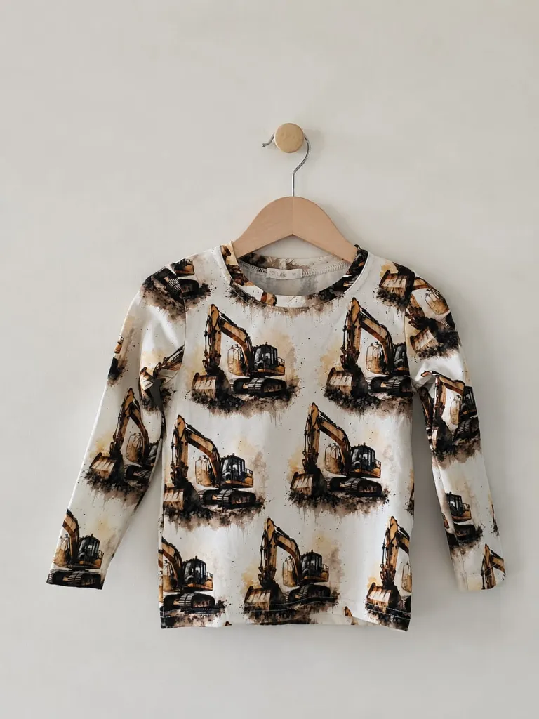 Kids Excavator Long Sleeve Shirt (92)