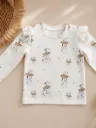Girls’ Dalmatian Dog Print Top with Ruffles