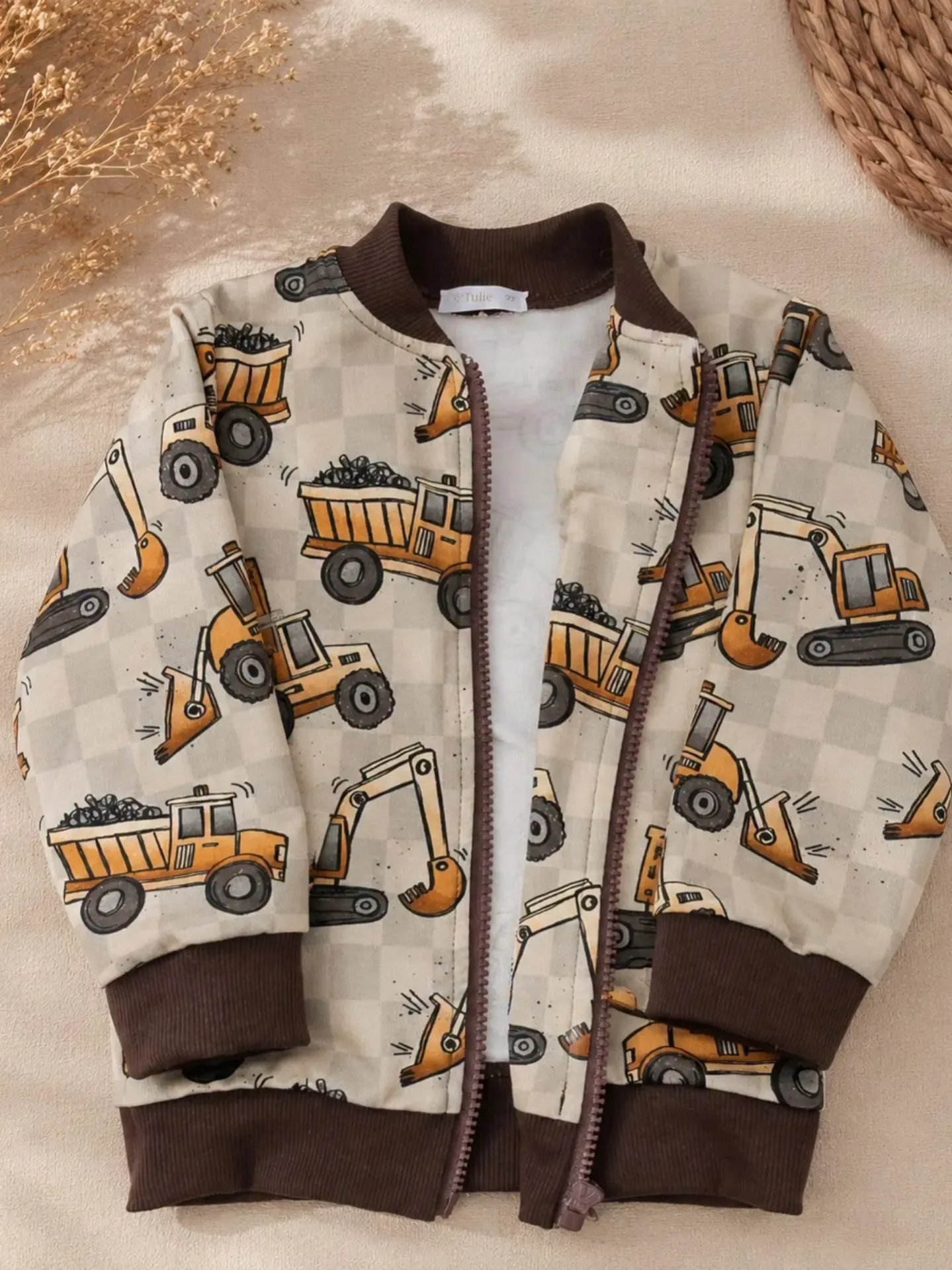 Kids Construction Vehicles Bomber Jacket