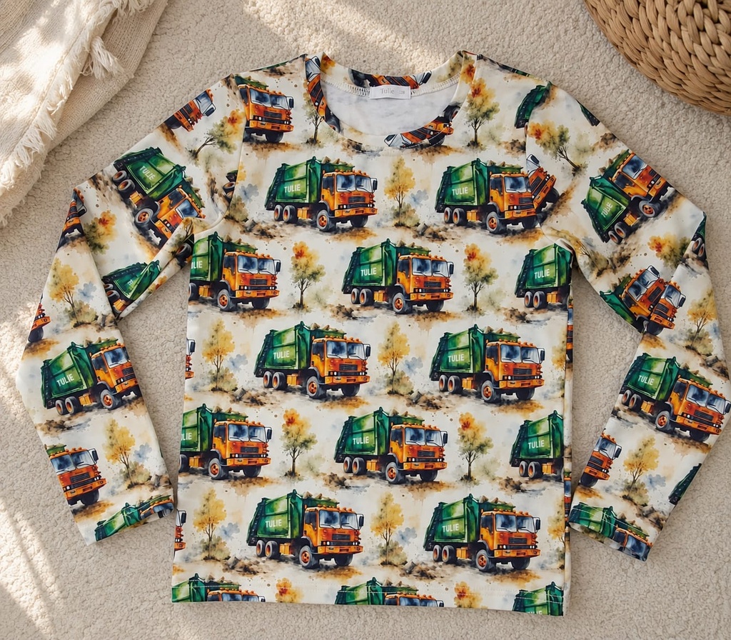 Kinder Longsleeve met Vuilniswagens