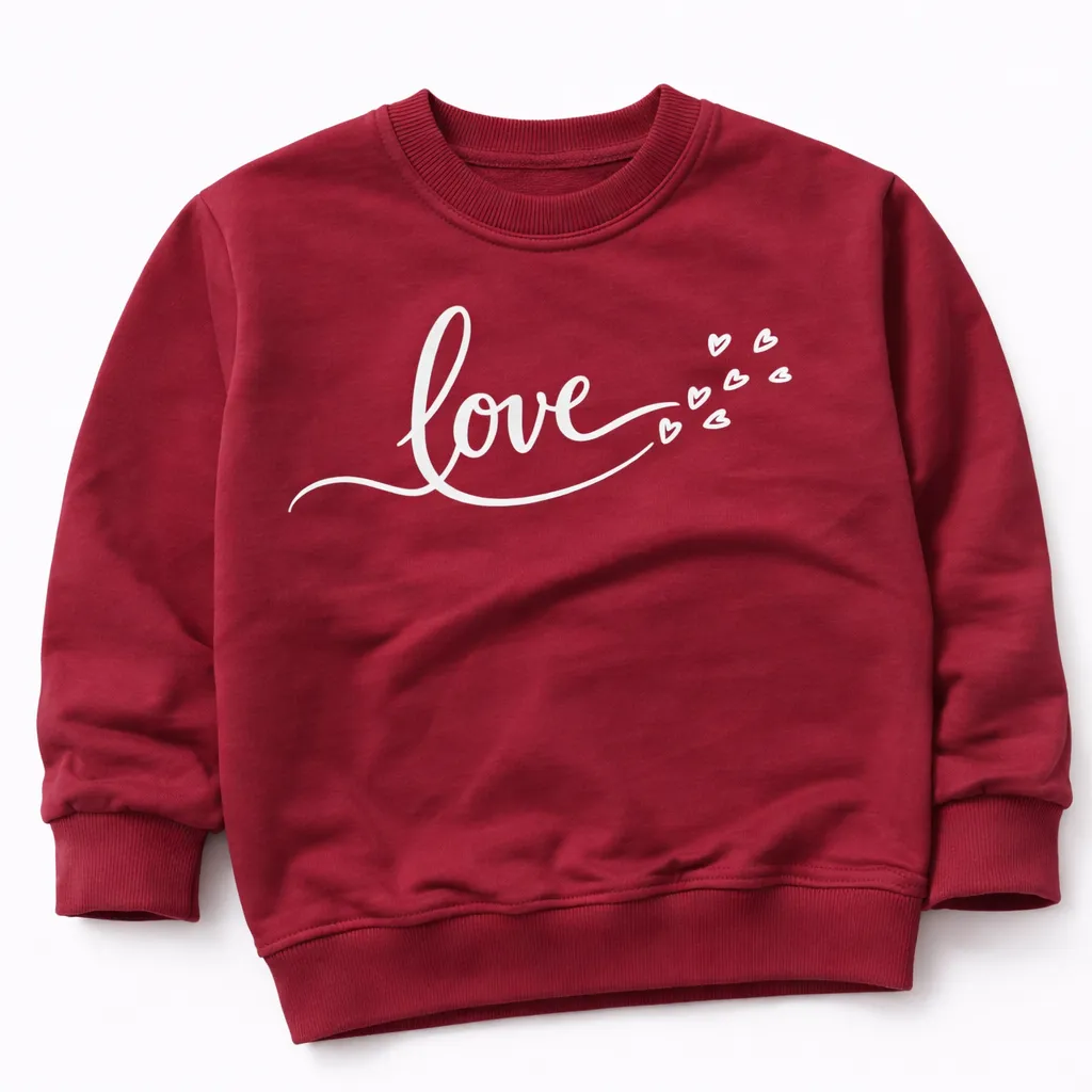 Bordeaux Dames Sweater met Love Print