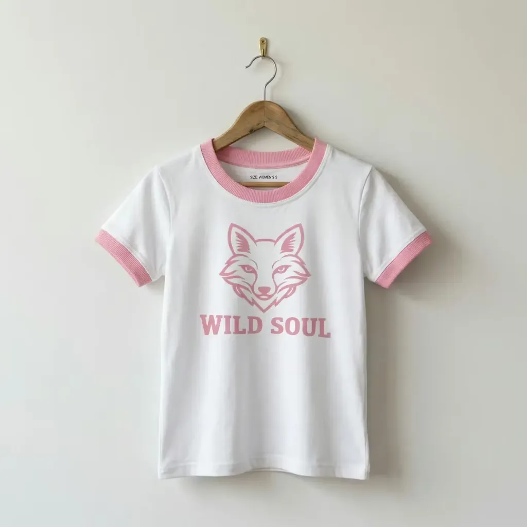 Wit Dames T-shirt met Roze Vosprint – Wild Soul (M)