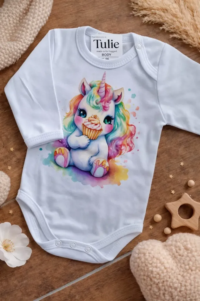 Baby romper met unicorn print 100% katoen – meisjes (56)